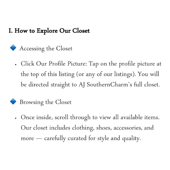 Welcome to AJ SouthernCharm's Closet - How to Navigate - Picture 3 of 6